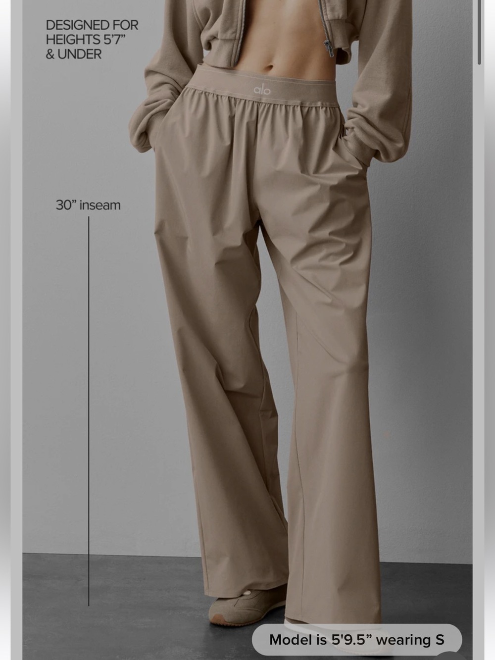 ALO Yoga suit up trousers gravel size xs BNWT